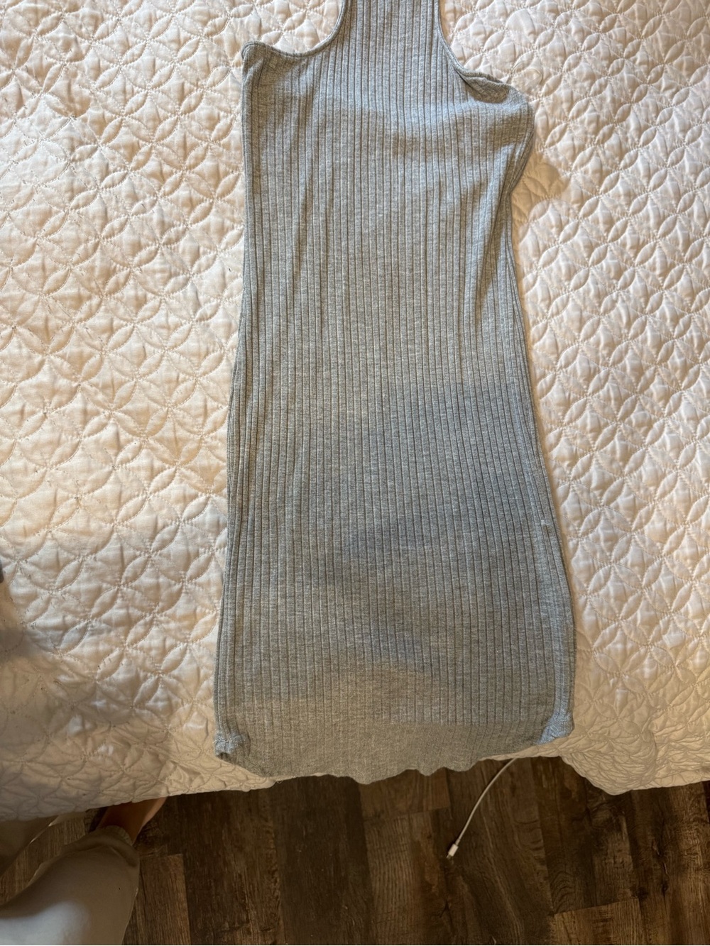 Heart Hips Light Gray Ribbed Tank Dress
